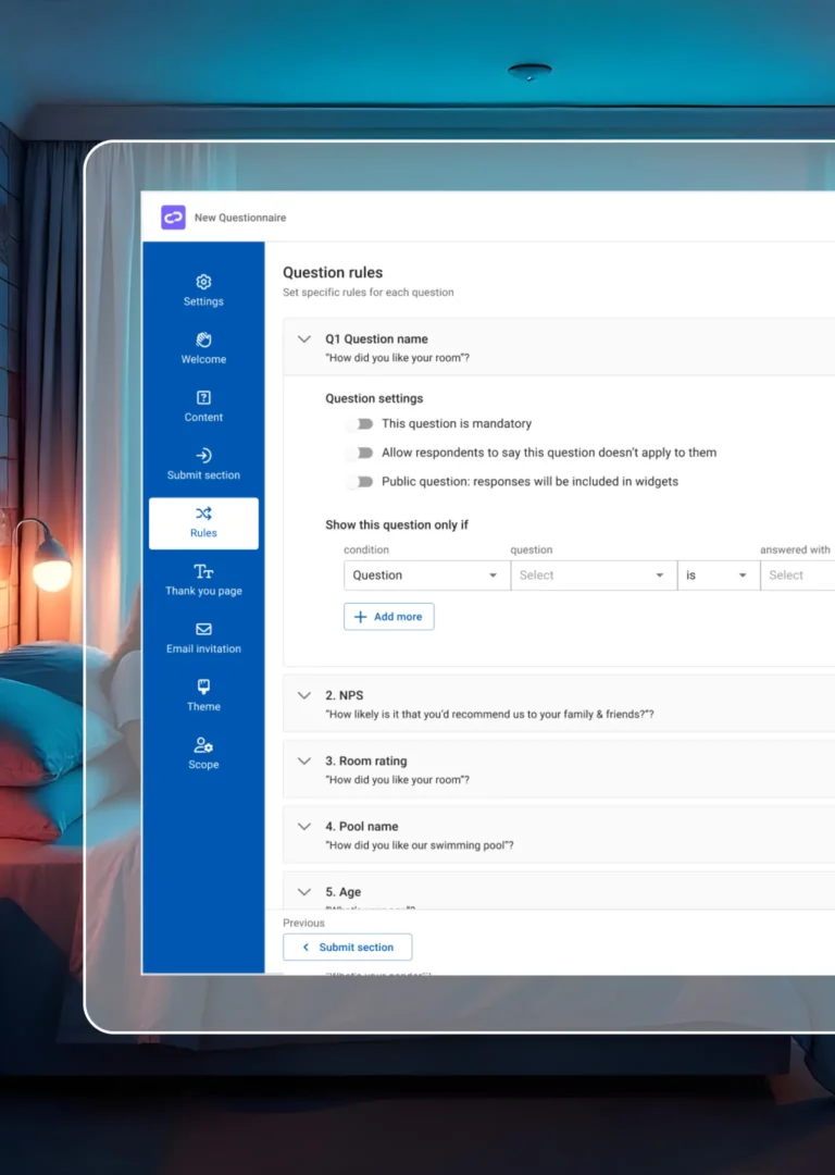 Survey Editor Feature of TrustYou's Customer Experience Platform CXP